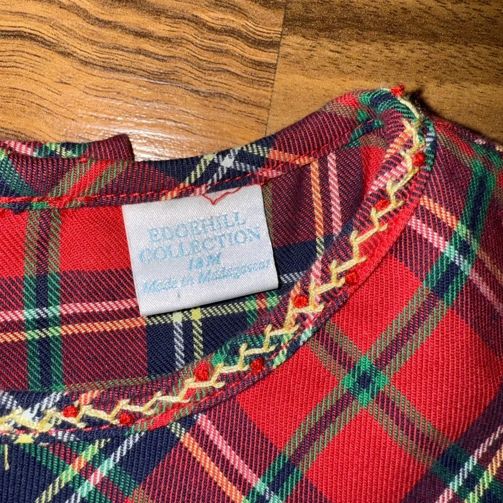Dillards Edgehill‎ Collection Red Plaid Christmas Dress Girls 18 Month holiday
